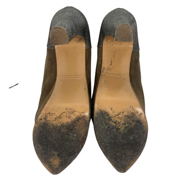 Opening Ceremony Suede Platform Lace Up Boots Green Size 10 - Picture 10 of 13